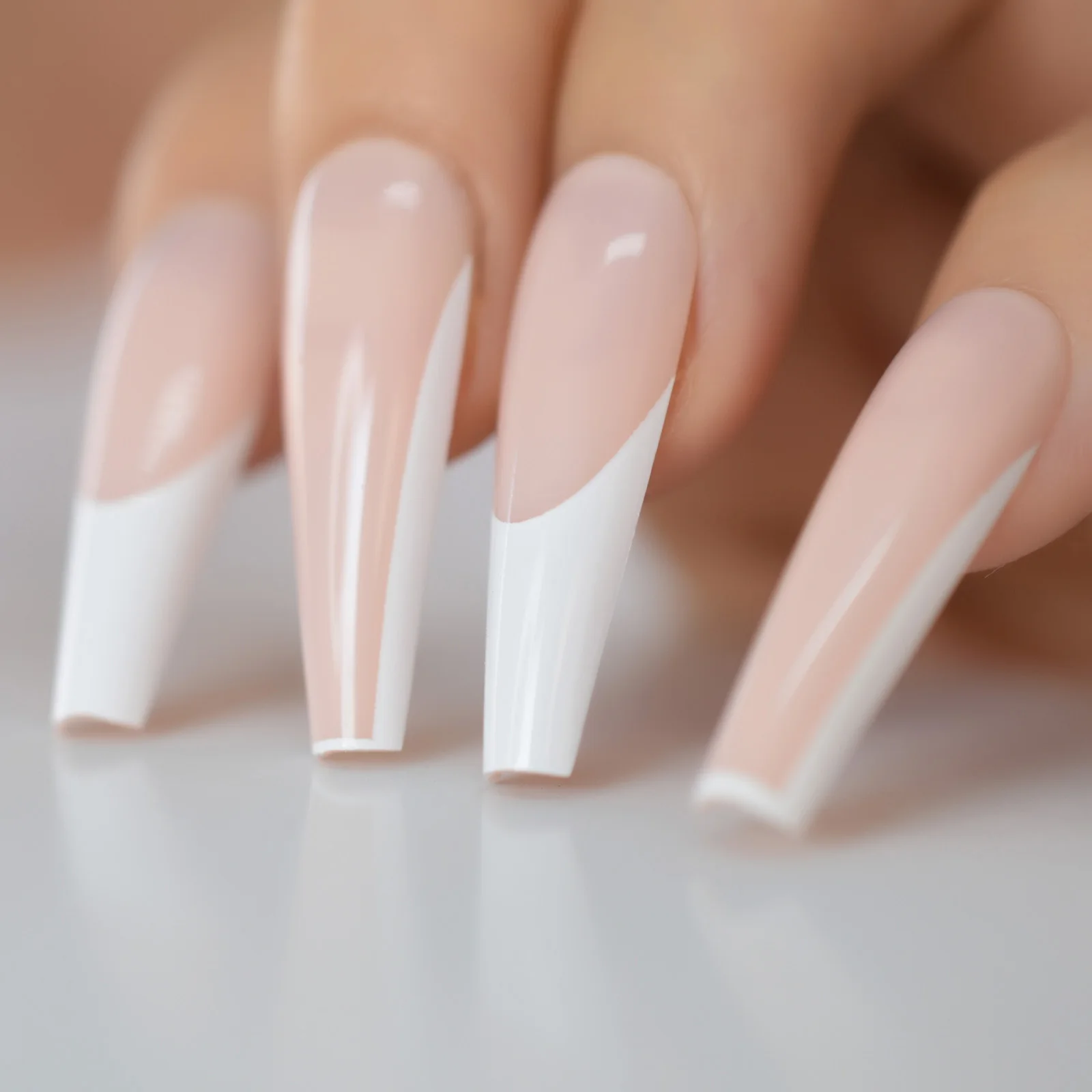 Накладные ногти для французского маникюра C изогнутые накладные длинный