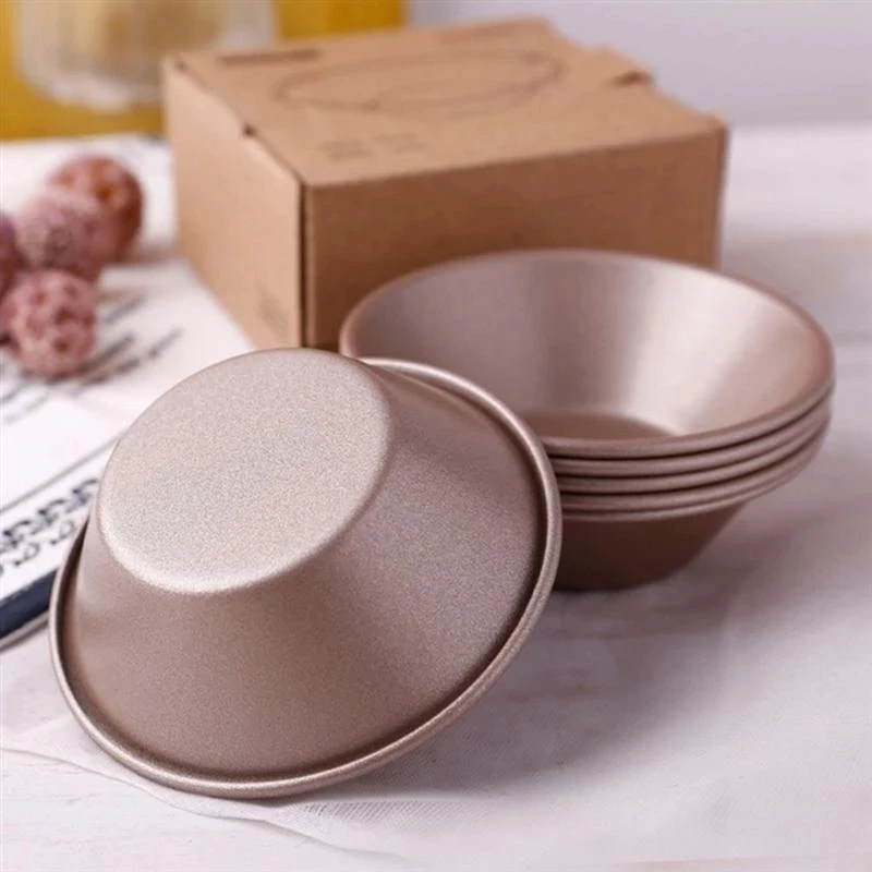 

4pcs Mini Pie Muffin Cupcake Pans Cupcake Baking Tray Aluminum Alloy Egg Tart Mold Nonstick Reusable