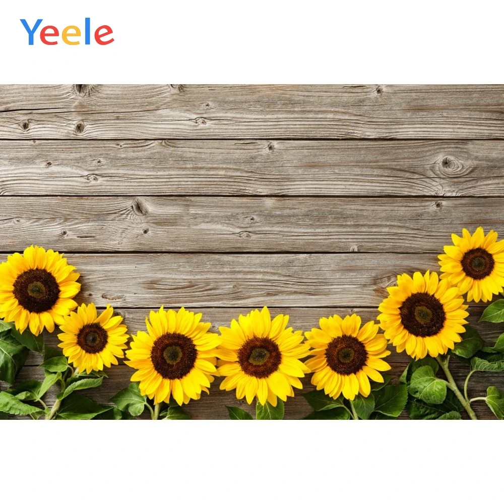 Yeele деревянная доска подсолнухи свежий цветок ПОРТРЕТНАЯ ФОТОГРАФИЯ фоны