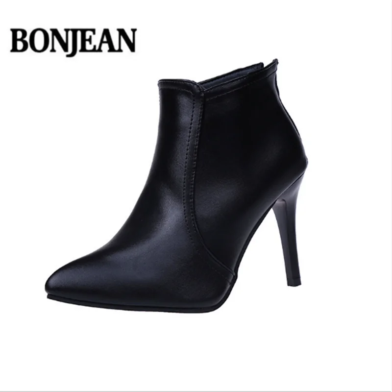 Новинка 2019 года сезон осень зима пикантные женские ботильоны на высоком каблуке