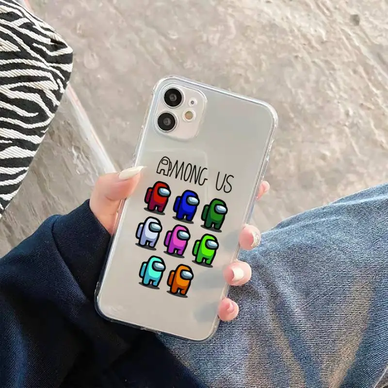 

Among Us Phone Case Transparent soft For iphone 5 5s 5c se 6 6s 7 8 11 12 plus mini x xs xr pro max