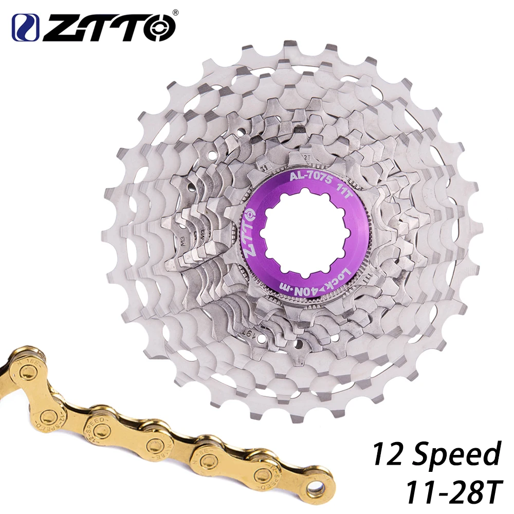 ZTTO SLR Bicycle 12 Speed 11-28T Road Bike Cassette Gravel Ultralight 12S Freewheel 22s Flywheel 12speed CNC Sprocket | Спорт и