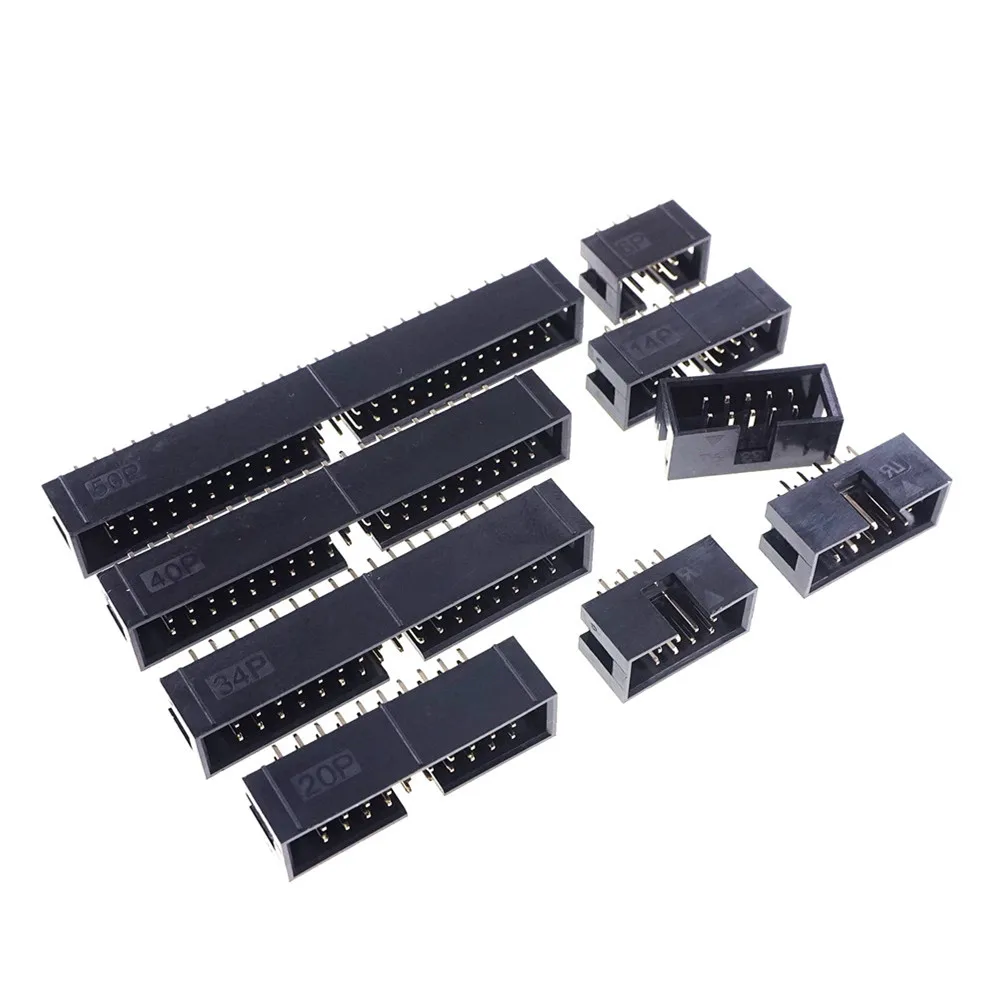10 шт. 2 54 мм 6 8 12 14 16 20 24 26 30 34 40 50 позиция 180 градусов оболочка PCB IDC разъем