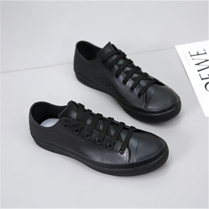 Кроссовки женские резиновые летние сапоги на шнуровке водонепроницаемые