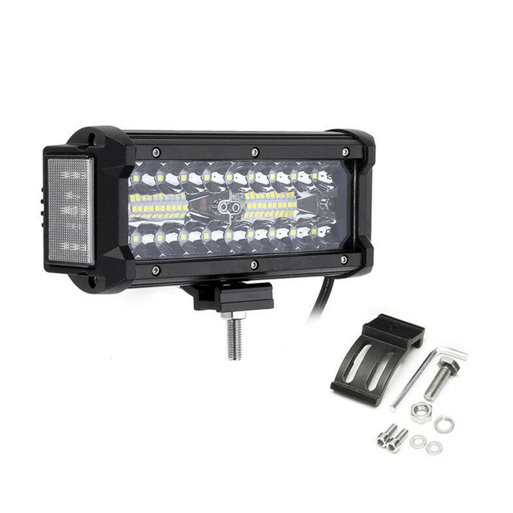 

Светодиодные осветительные приборы Side Shooter, 7,5 дюйма, 168 Вт, 12 В, 24 В, 3-сторонний осветительный прибор, светодиодный рабочий светильник для ква...