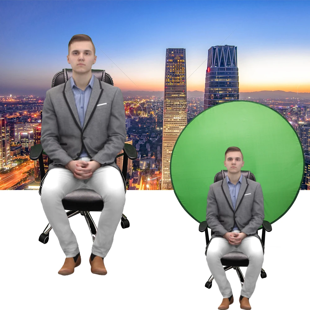 

Зеленый экран фоны для фотографии портативный складной отражатель для прямой трансляции YouTube видео студии круглый 142 см 56 дюймов