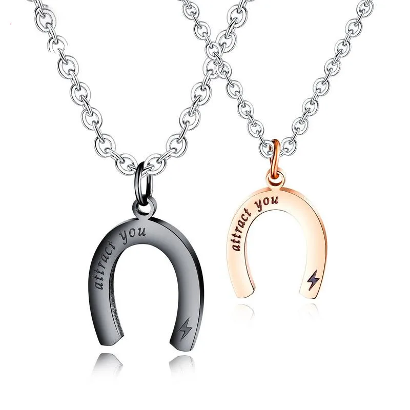 Женское и мужское ожерелье u-образный магнит пара подвесок на свадьбу годовщину