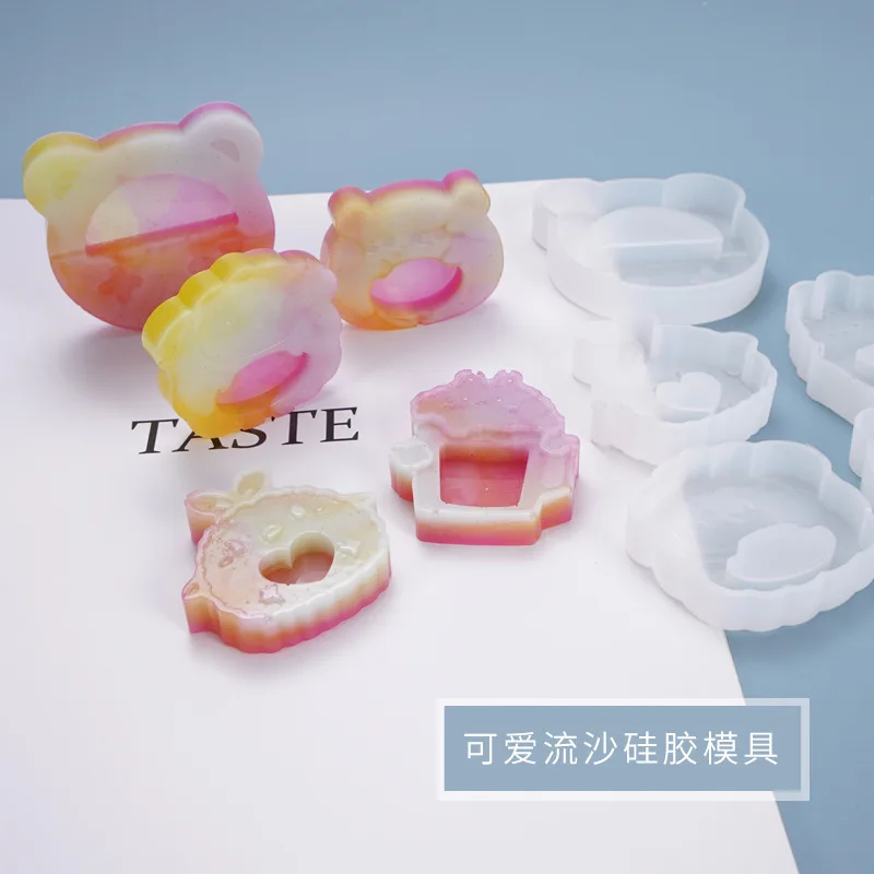 Diy капля клей плесень песок милая маленькая кукла тофам пивная бутылка подвеска