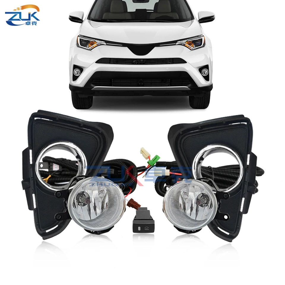 ZUK Замена переднего бампера Туман светильник для TOYOTA RAV4 2016 2017 2018 с рамкой лампы