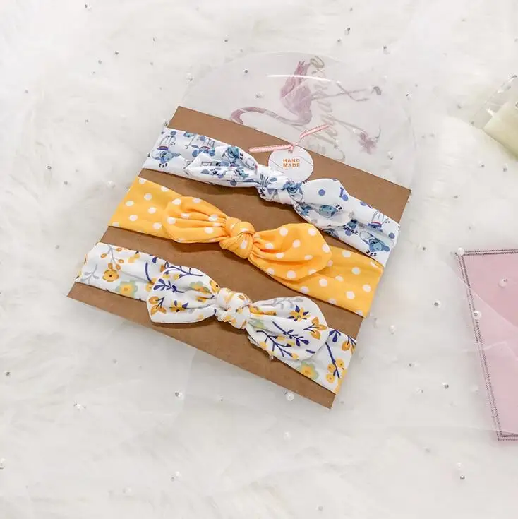 8 3Pc/Set Baby Headband For Girls Flower Rabbit Ear Baby Big Bows Turban Baby Hair Accessories For Children Girl Hairband - Цвет: 8