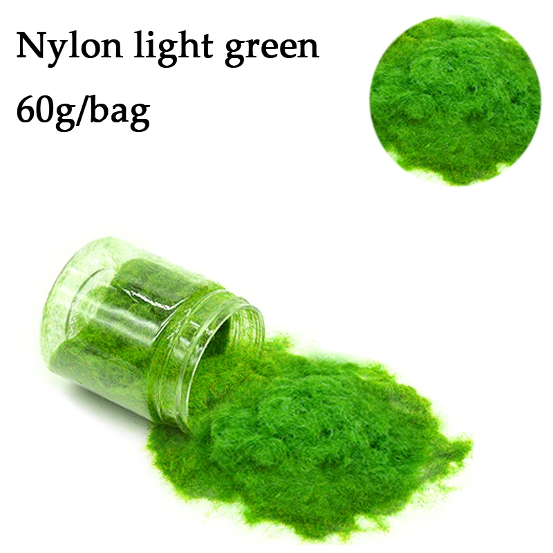 Nylon light green Трава порошок газон Флокирование нейлон игрушка модель Строительство поезд материал ixed шесть цветов/монохромный Diorama песок стол - Цвет: Nylon light green