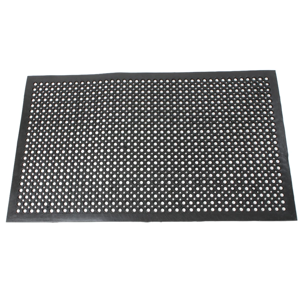 

150*90cm Antislip Kitchen Mat Rubber Floor Mat Large Drainage Holes Black Kitchen Carpet Bar Restaurant Floor Mats SKU56392233