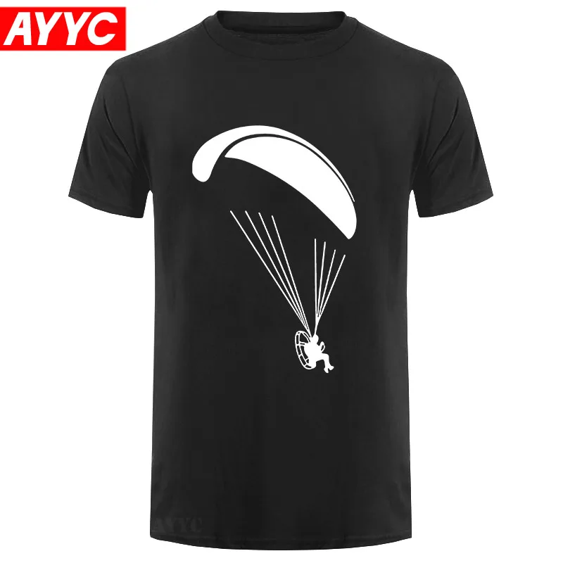 Модная мужская футболка парамотора flyer парамориста летняя Хлопковая Футболка