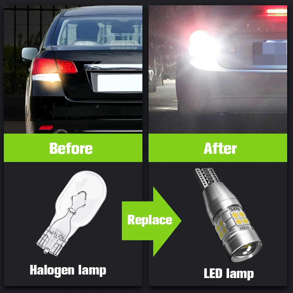 2pcs LED Reverse Light Blub W16W T15 Canbus For Hyundai Solaris Tucson i10 i20 i30 i40 ix20 ix35 Santa Fe 2 3 4 Sonata 5 6 7 8 | Автомобили