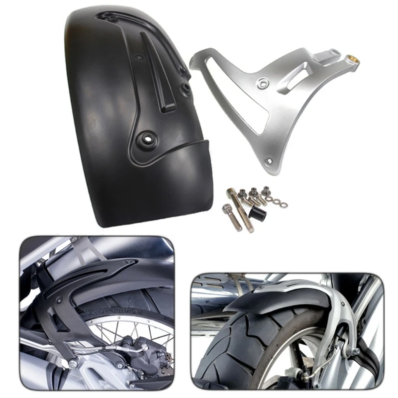 

N0HF Black/sliver Mud Flaps Rear Mudguard Wheel Guard Motorcycle Accessory Mud Dust Guard Reliable Protection Easy to Install