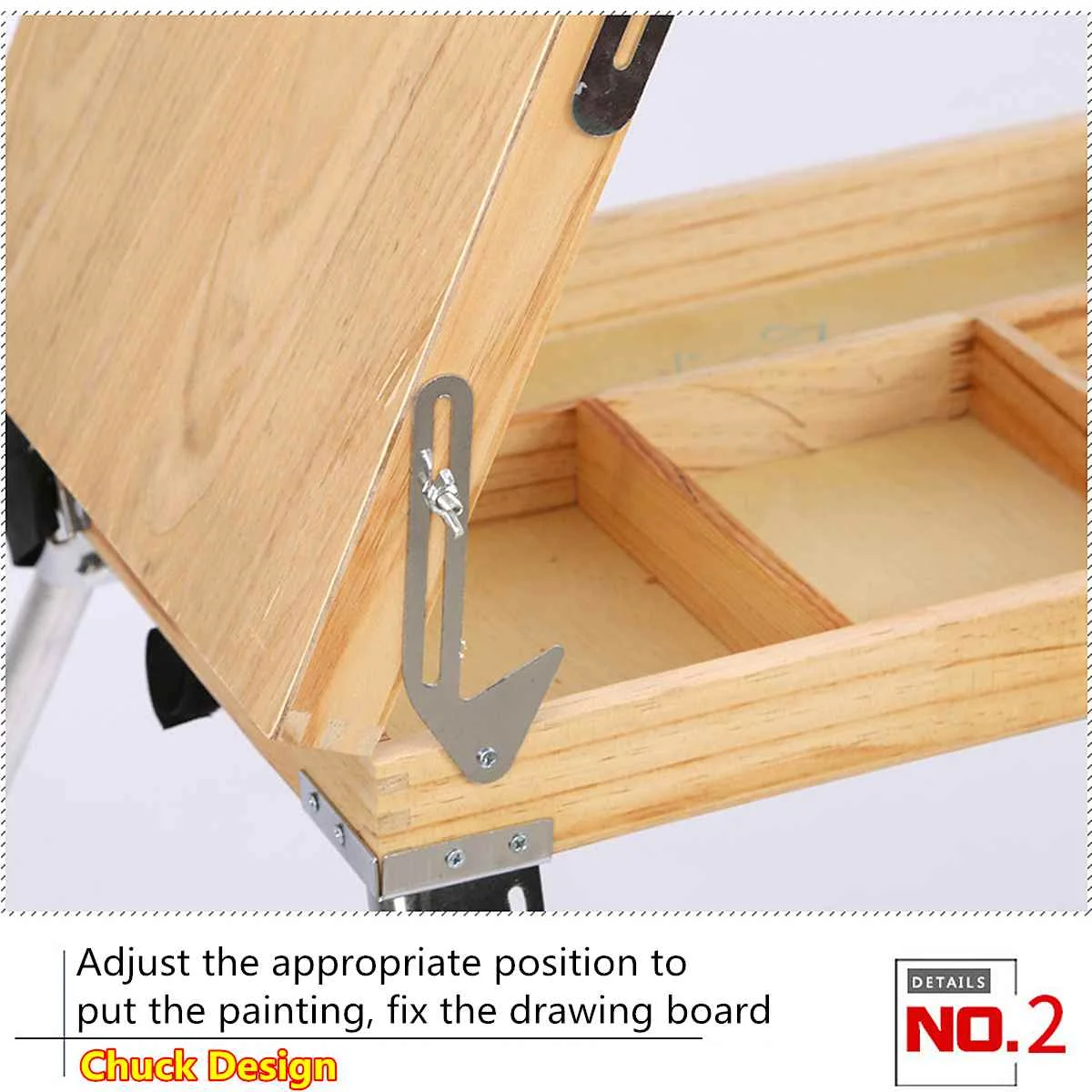 Портативный складной мольберт со встроенным деревянным ящиком художественные