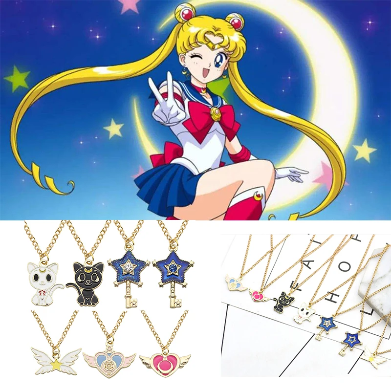 Аниме Ожерелье Сейлор Мун Косплей Аксессуары Tsukino Usagi ювелирные изделия Луна