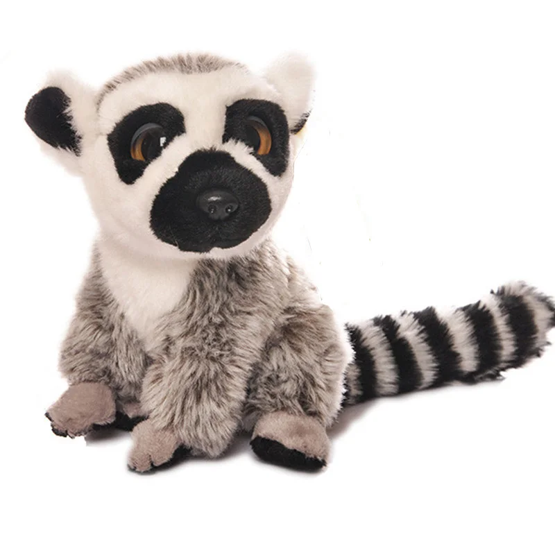 

18CM Mini Size Lemur Stuffed Animal Toys Cute Real Life Monkey Plush Toys Soft Toys Christmas Gifts For Kids