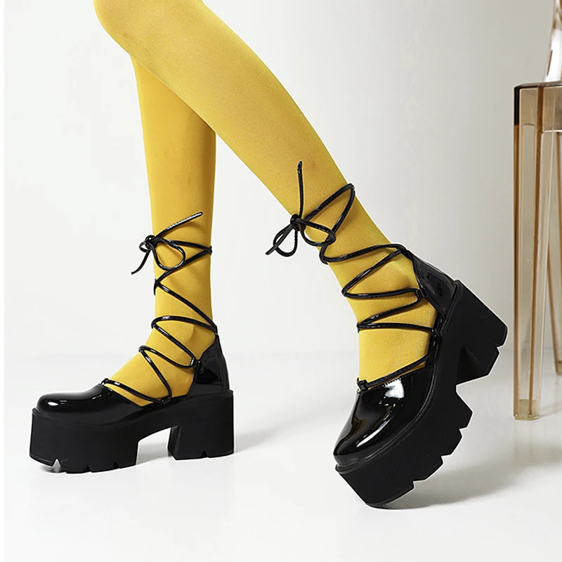 Туфли лодочки женские из лакированной кожи на платформе Нескользящие