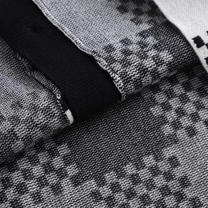 

Vintage V-Neck Black Plaid Knitted Sweater Fashion Slim Long Sleeve Office Warm Cardigan Sweater Casual Loose Chic Tops 2020 NEW