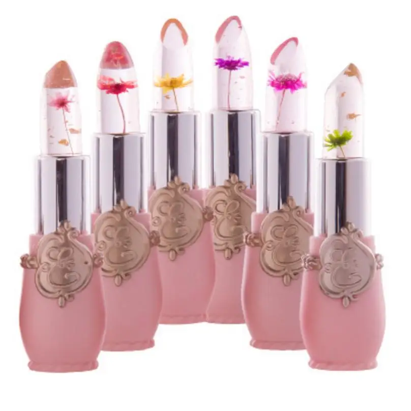 

1Pc Flower Lipstick Color Jelly Transparent Temperature Change Matte Lipstick Set T0235
