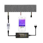 Светодиодная лента WS2812B, 5 в постоянного тока, цифровая панель, матрица, индивидуально Адресуемая, с блоком питания 5 В и пультом дистанционного управления SP110E Wifi