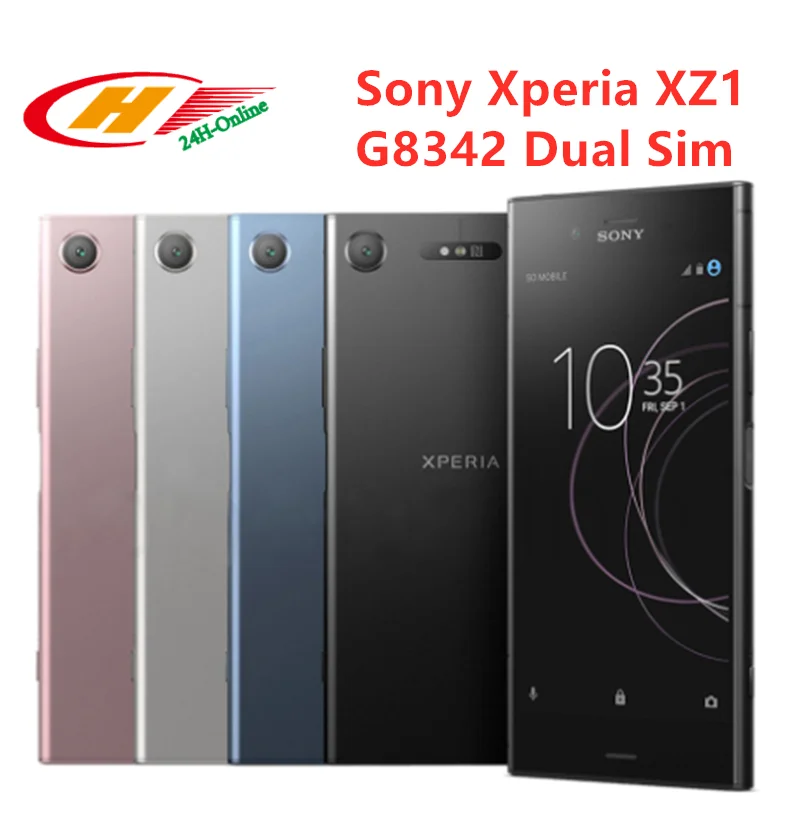 Смартфон sony Xperia XZ1 G8342 с двумя sim-картами LTE, 5,2 дюймов, 4 Гб ОЗУ, 64 Гб ПЗУ, Восьмиядерный, Поддержка NFC, отпечаток пальца