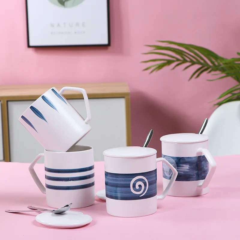 

Personality Mug Japanese Style Simple Ceramic Cup Creative Trend Couple Coffee Milk Cup Household Office Daily Water Cup