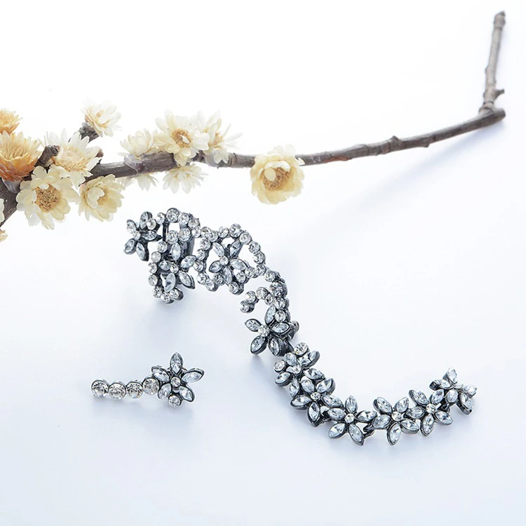 Хрустальное винтажное украшение в виде цветка висячие серьги ассиметричная