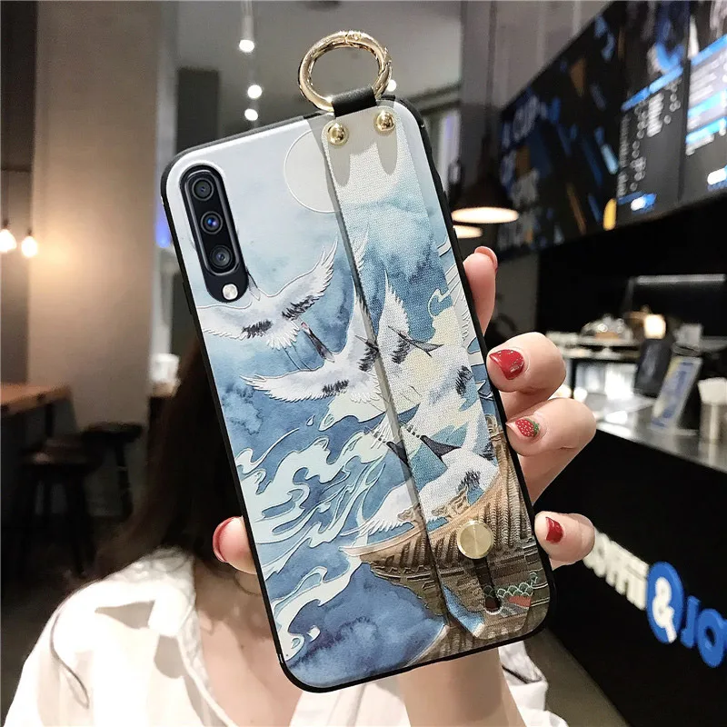SK3-30WDSMoHSunWhite SoCouple ремешок чехол для samsung Galaxy A70 A60 A50 A40 A30 A20 A10 Мягкая силиконовая ручная полоса держатель телефона чехол Крышка - Цвет: SK3-30WDSMoHSunWhite