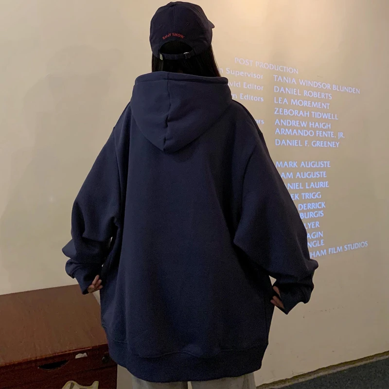 

Loose Streetwear Pullovers Women's Clothing Oversize Hooded Ulzzang Korean Hipster Sweatshirt Autumn Winter Hoodies New