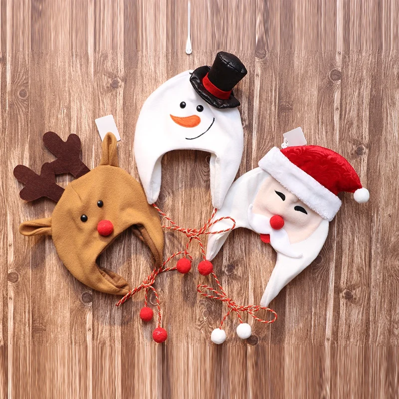 Christmas Santa/Snowman/Reindeer Hat Cute Cartoon Xmas Cap For Women And Men New Year Festive Party Supplies | Дом и сад