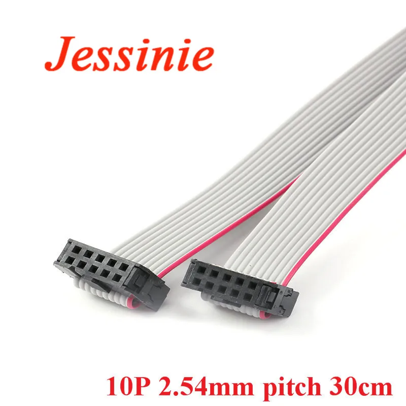 Кабель для передачи данных 28AWG плоский 10P 10 контактов 30 см 2 54 мм 5 шт. шаг FC-10 300 JTAG ISP