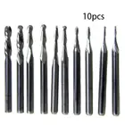 Концевая фреза с твердосплавным шариком 11, 52, 02, 53,175 мм, гравировальная фреза с ЧПУ, твердосплавная фреза, горячая распродажа, 63HF, 10 шт.