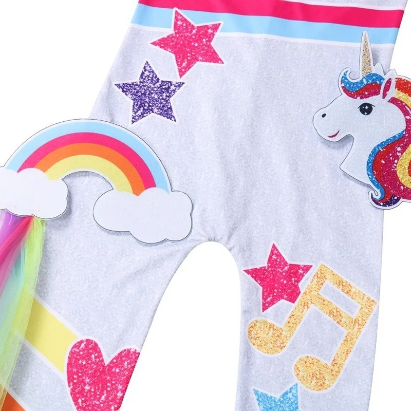 

Girls Unicorn Cosplay Costume Kids Rainbow Jumpsuits Birthday Party Clothes Children Halloween Carnival Unicorn Onesies for Girl