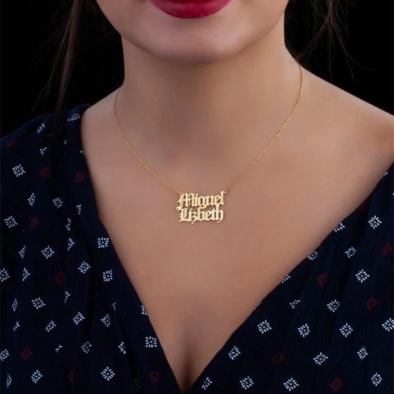 

Personalized Name Necklace Women Stell Steel Collares Para Mujer Custom Fashion Jewelry Statement Choker Necklace Lovers Gift