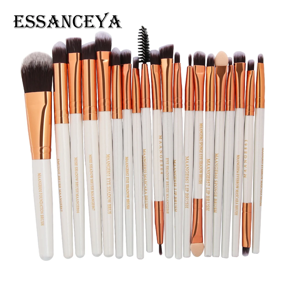Essanceya Pro 20/22 шт. кисти для макияжа косметическая пудра Румяна Тени для век подводка для глаз Красота Макияж Кисти Инструменты для макияжа бровей