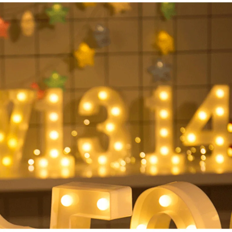 Creative 3d Letter Number Led Light Alphabet Sign Indoor Wall Hanging Night Lamp Decoration Valentine's Day Gift | Лампы и