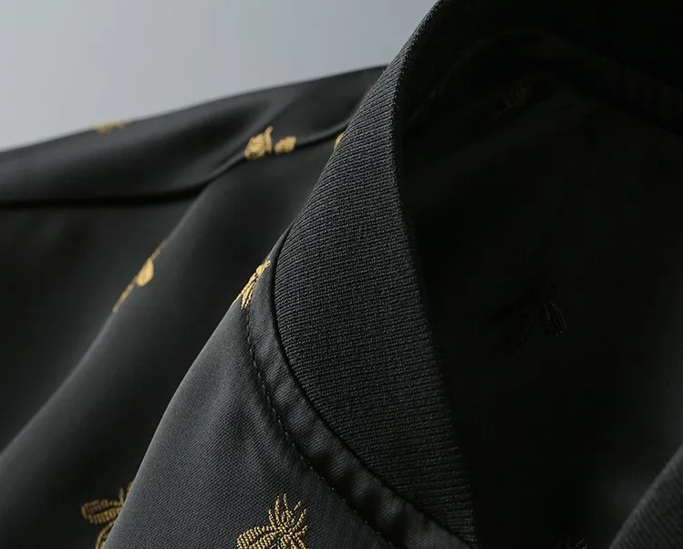 

New Men luxury Rib Sleeve embroidery Bees classic Golden High couple Baseball Coats & Jackets Abstract digital coat Motor #C33