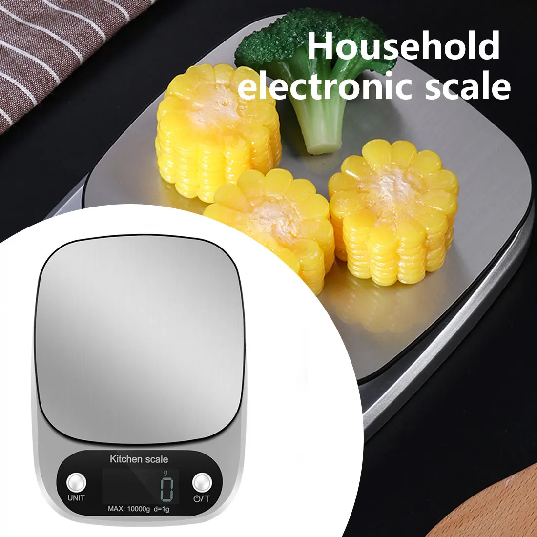 

5kg/10g 1g/0.1g Digital Scale Portable LCD Electronic Scales Steelyard Kitchen Scales Postal Food Balance Measuring Weight Libra