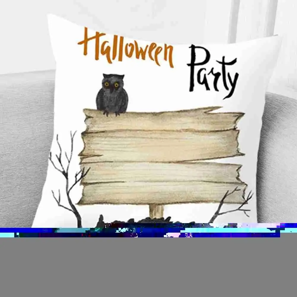 

Simple Plush Halloween Cartoon Pillow Case Sofa Cushion Pillow Back Waist Case Pillow Office Cover Bedside Large Case J2B8