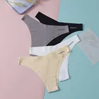 3 шт.лот трусики-стринги бесшовные шелковые нижнее белье, плавки, сексуальные трусики-Танго спортивные женское белье стринги трусы шорты с прорехами для маленьких Однотонные трусы-боксеры