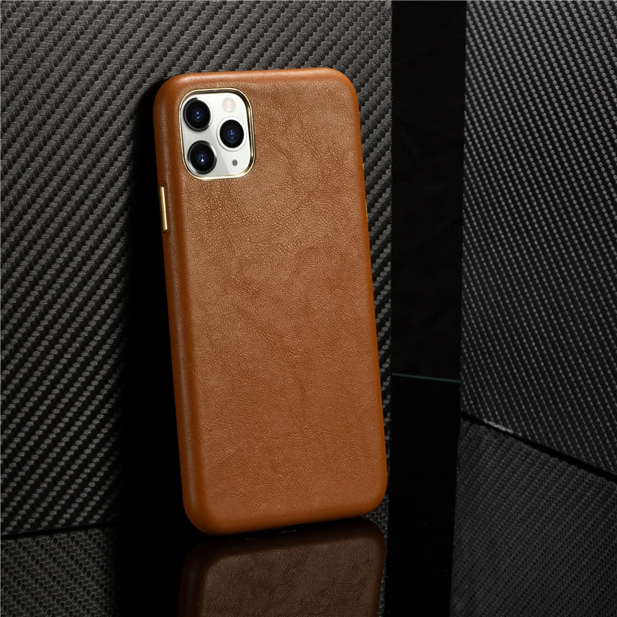 Роскошный кожаный чехол для Iphone 11 pro Xs Max Xr X Etui оригинальный ультра легкий мягкий