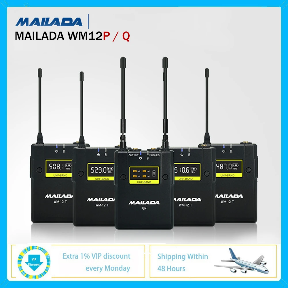 Mailada WM12 Professional Wireless Lavalier Microphone UHF 50m Transmission Lapel For SLR Cameras Phones pk Rode | Электроника