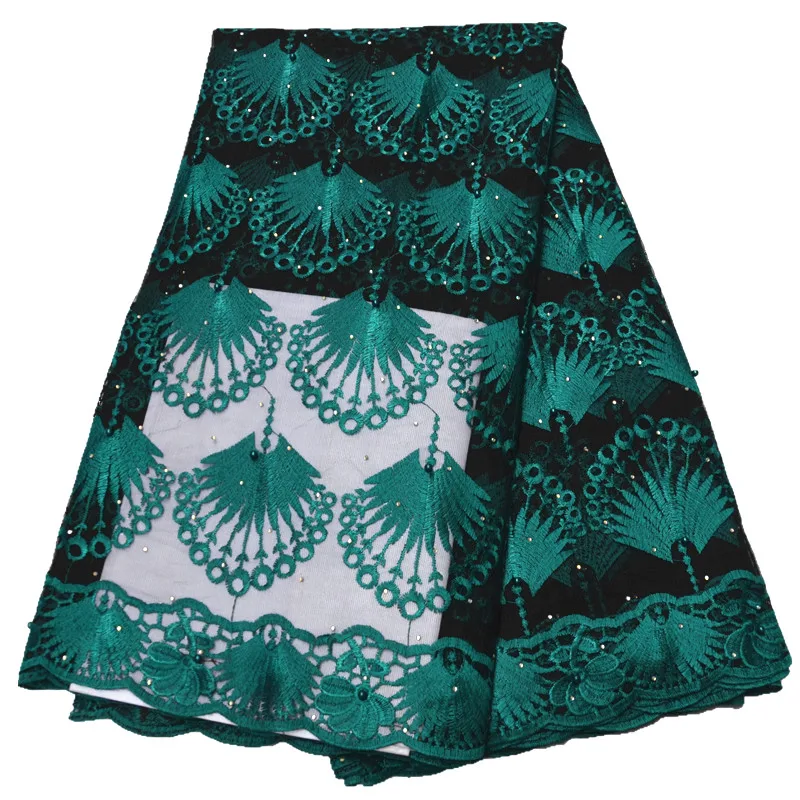 

Latest African lace fabric for wedding french net lace fabric with embroidery tulle lace with beads and stones 5yards