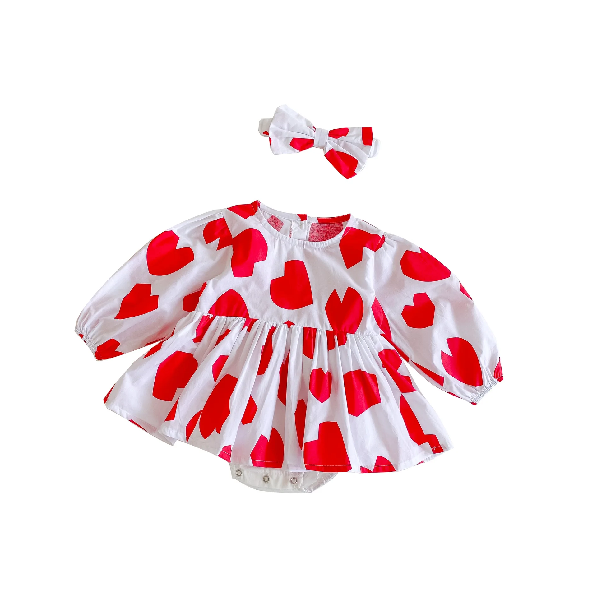 

Kids Dress 2020 Baby Girls Bodysuits Love Print Clothes Long Sleeve Cotton Jumpsuits Cute Style Clothes Newborn O-neck Bodysuits