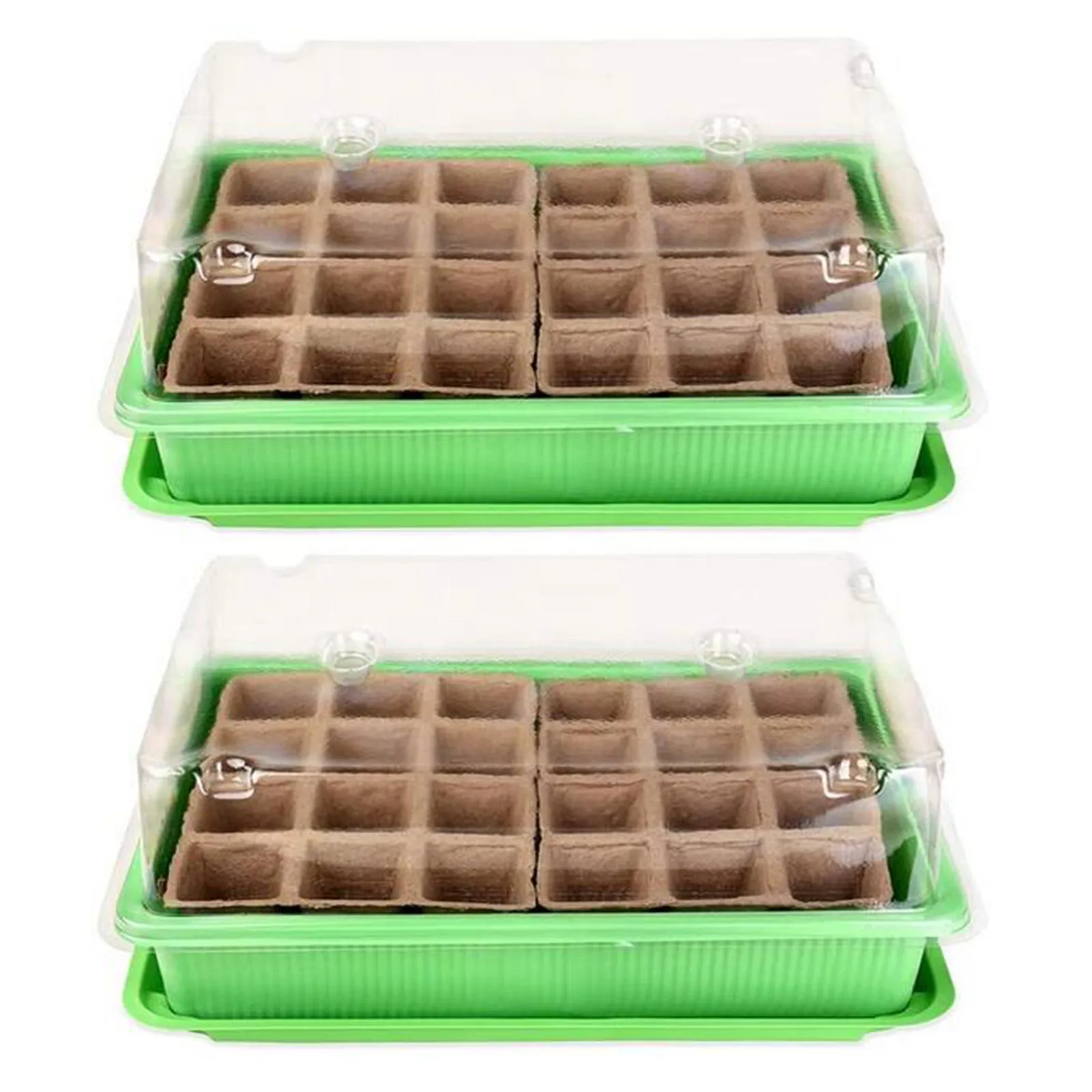 30# 24 Cells Gardening Mini Breathable Lids Plastic Germination Box Nursery Pots | Дом и сад