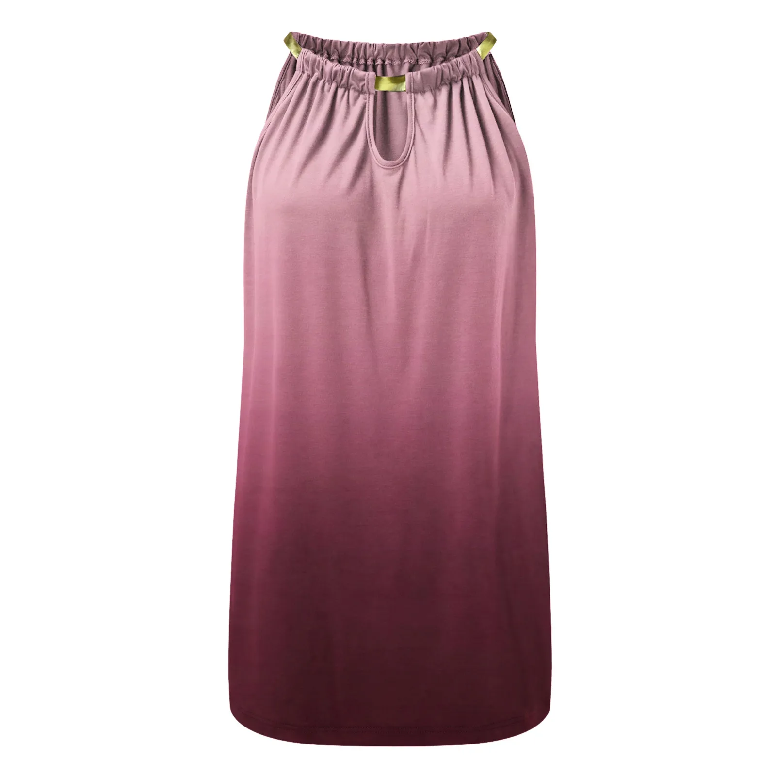 

40# Gradient Colorhalter Dress Summer Sexy Blackless Sleeveless Sundress Metal Halter Mini Dress Women Plus Size Robe Femme