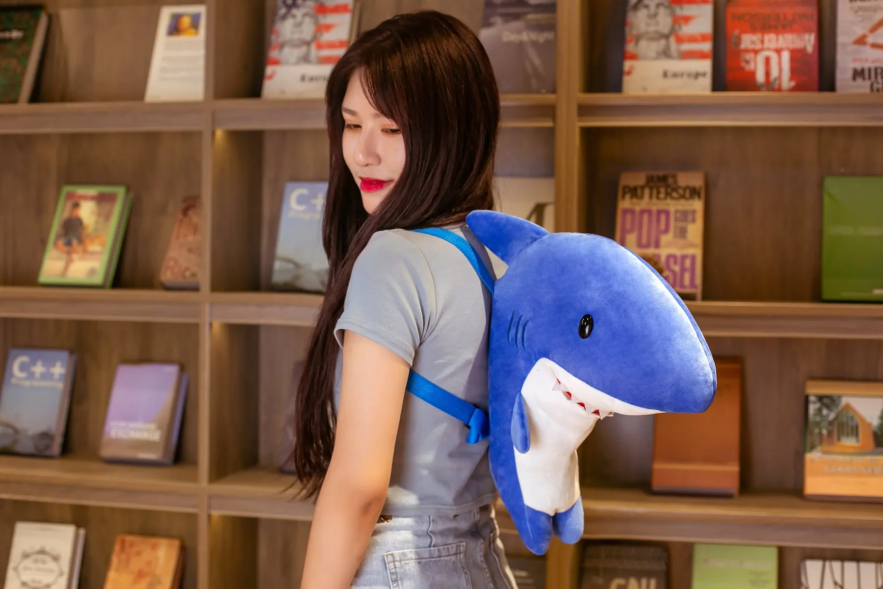 40 см мультяшный плюшевый рюкзак Акула детская школьная сумка мягкие игрушки