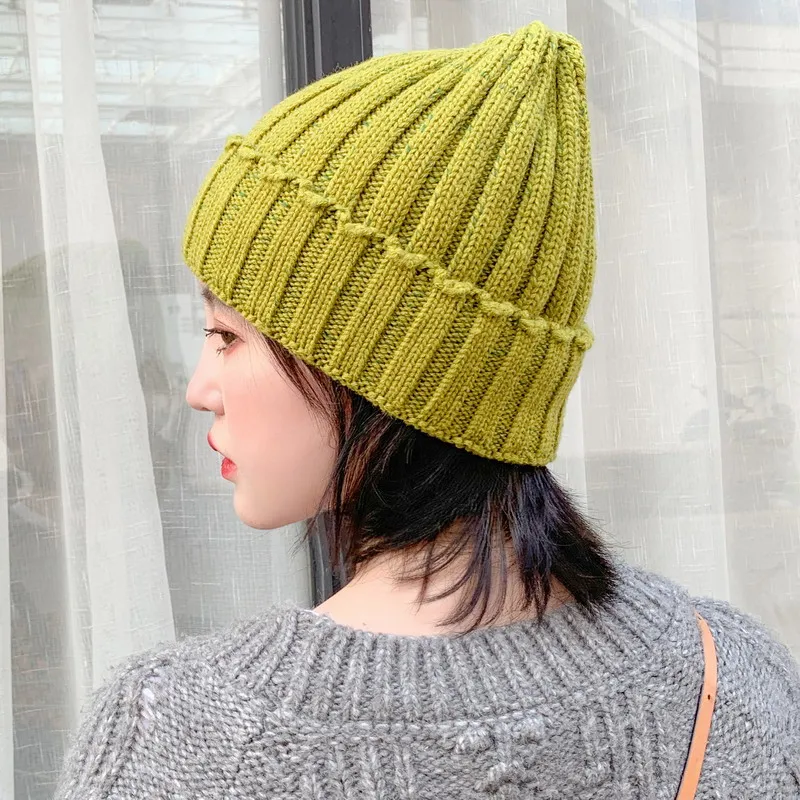 

[Rancyword] Solid Women's Autumn Winter Hats Beanie Casual Girls Knitted Wool Warm Hats Skullies GJ3122